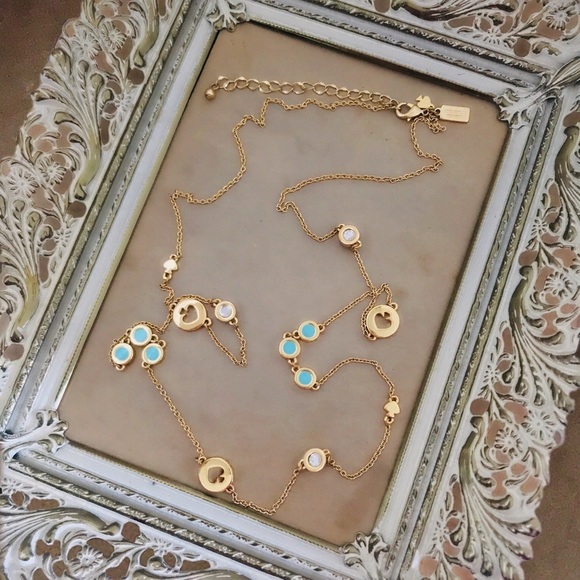 KATE SPADE • Turquoise Spot The Spade Necklace - Picture 6 of 6